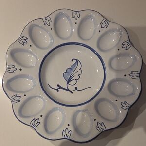 Blue and White Deviled Egg Plate